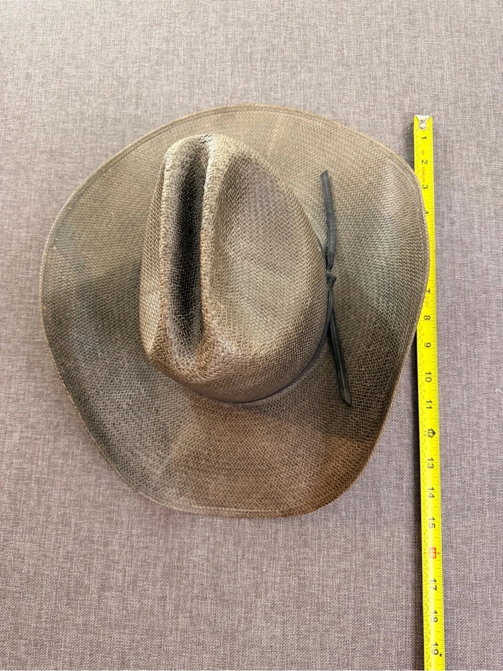 Stetson Vintage Set of 2 Brown Straw Western Hat with Chin Cord Cowboy Unisex